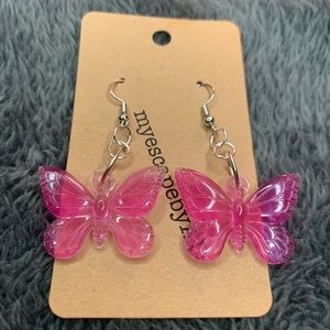 Pink Butterfly Earrings